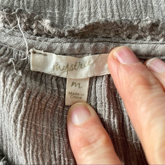 Mystree Boho Grey Gray Sleeveless Tank Top M - Picture 5 of 9